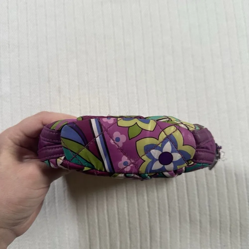 Vera Bradley Floral Coin Purse Zip Pouch Quilted Purple Multicolor Wallet - Picture 8 of 16